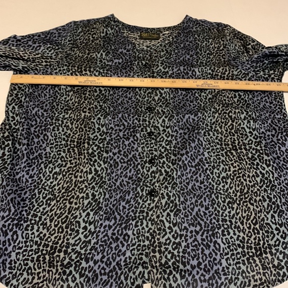Bob Mackie Wearable Art Vintage Leopard Print Button Blouse Size XL - Picture 5 of 6